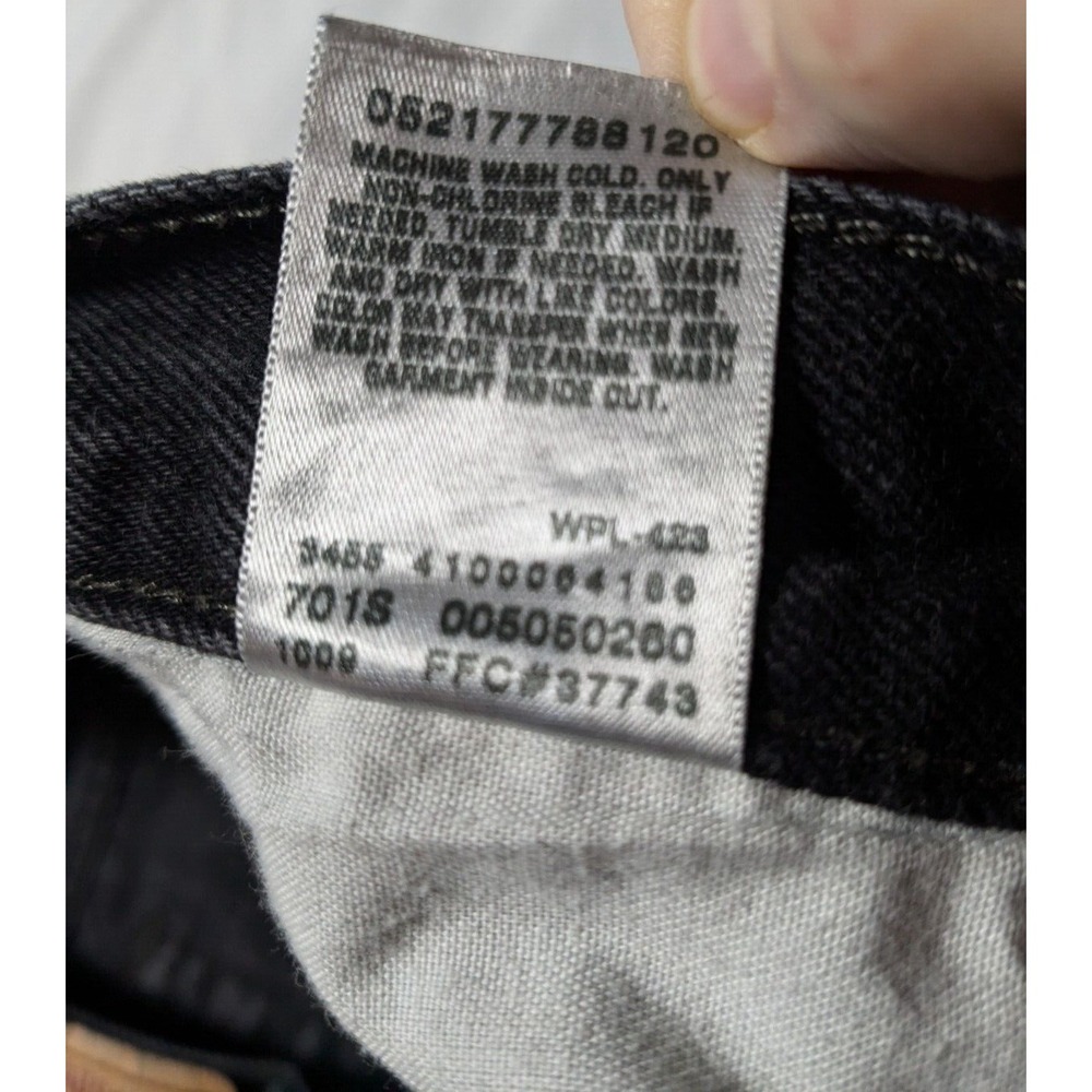 VTG Y2K LEVIS 505 REGULAR FIT - Men 38X30 Black Denim Jeans - Picture 11 of 16